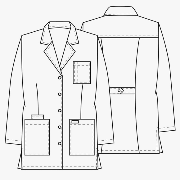 Cherokee Professionals Women Scrubs Lab Coats 32" Snap Front 1369 - Picture 3 of 8